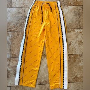 PINK Victoria's Secret Yellow Track Joggers with White Snap Panels